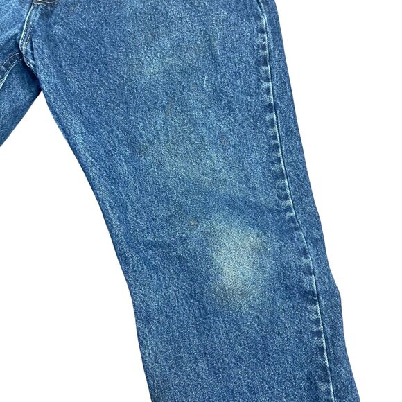 Wrangler Mens Regular Fit Jeans 34x30 Dark Wash Denim 100% Cotton Made In Mexico - Picture 4 of 10